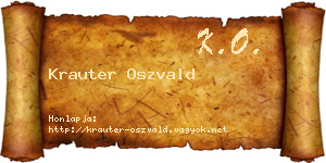 Krauter Oszvald névjegykártya